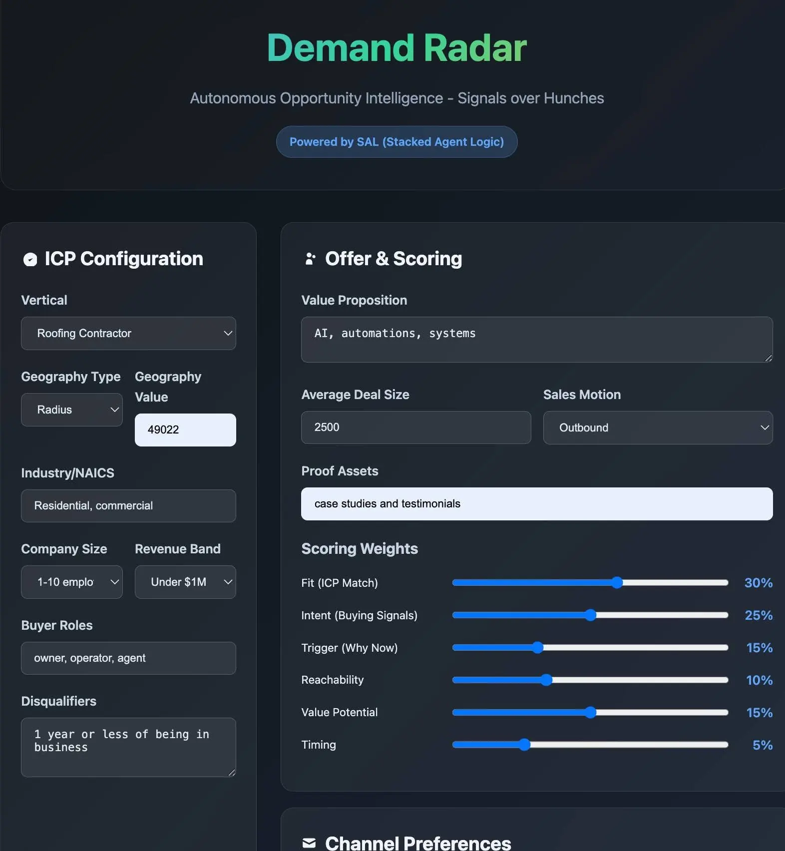 Historical Neuruh demand and opportunity radar interface